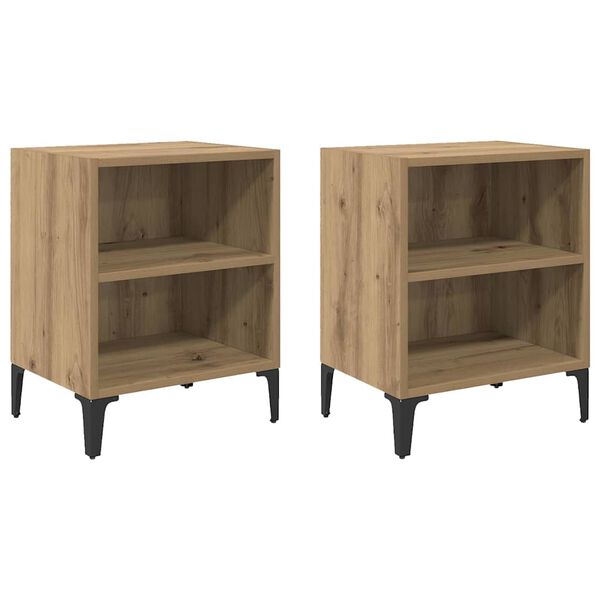 Armario de Noche 2 pcs Roble artesanal 40 x 30 x 50 cm Roble artisan
