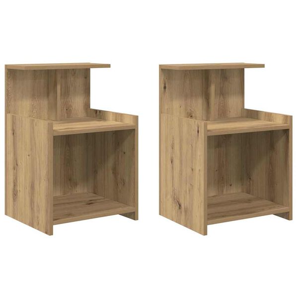 Armario de Noche 2 pcs Roble artesanal 40 x 35 x 60 cm Roble artisan