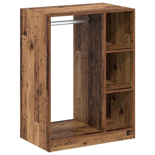 Armario con estante Madera vieja 77 x 48 x 102 cm Madera envejecida 77 x 48 x 102 cm con varilla
