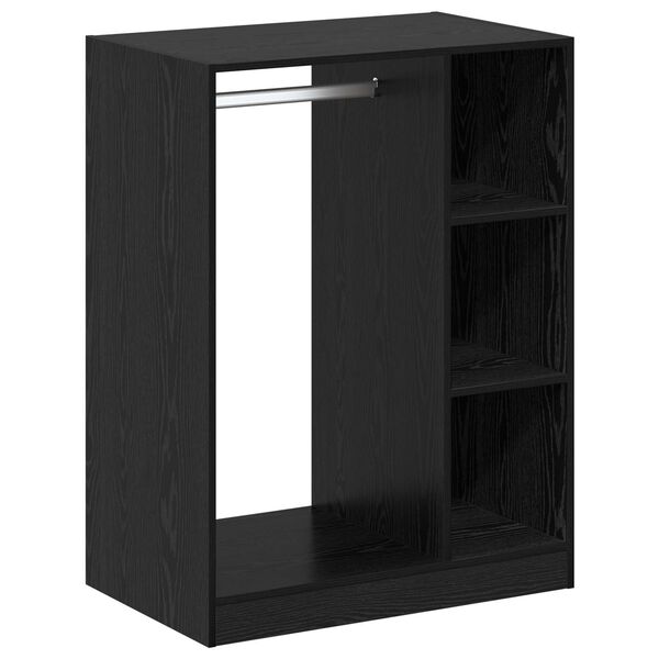 Armario con estante Roble Negro 77 x 48 x 102 cm Roble negro 77 x 48 x 102 cm con varilla