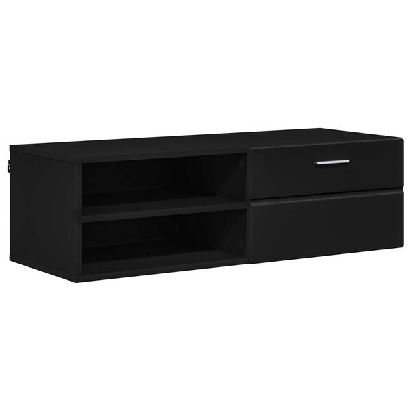 Armario de Madera Negro 1005 x 39 x 30 cm Madera de ingeniería Negro Mueble para TV con 1 cajón