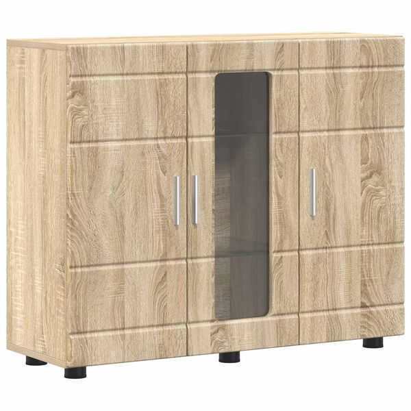 Armario de Madera Roble Sonoma 885 x 305 x 73 cm Roble Sonoma Buffet con puerta de vidrio