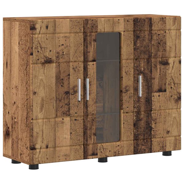 Armario de Madera Madera vieja 885 x 305 x 73 cm Madera envejecida Buffet con puerta de vidrio