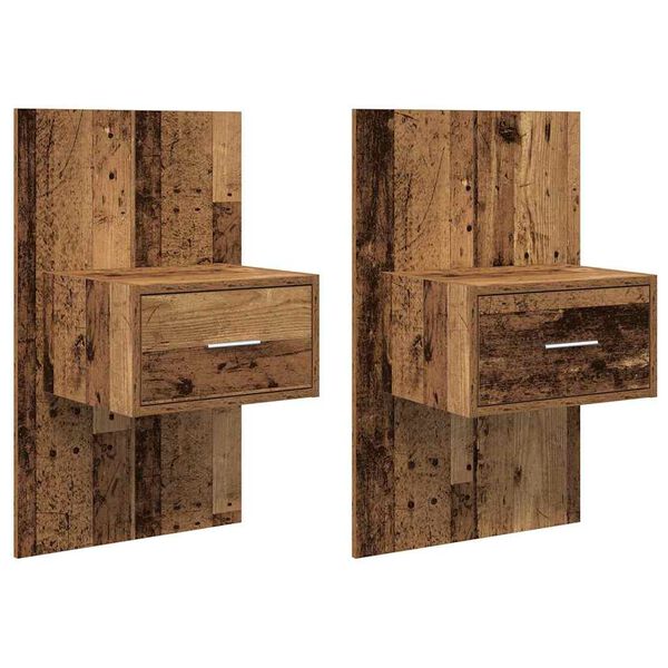 Armario de Noche con cajón 2 pcs Madera vieja 50 x 325 x 80cm Madera envejecida