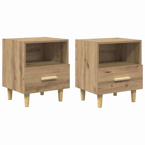 Armario de Noche 2 pcs Roble artesanal 40 x 35 x 47 cm Roble artisan