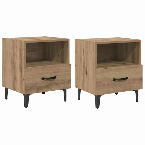 Armario de Noche 2 pcs Roble artesanal 40 x 35 x 475 cm Roble artisan