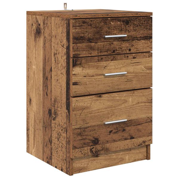 Armario de Noche con cajón Madera vieja 40 x 40 x 63 cm Madera envejecida