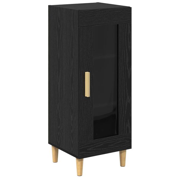 Aparador Roble Negro 34.5 x 32.5 x 90 cm Madera de ingeniería Roble negro