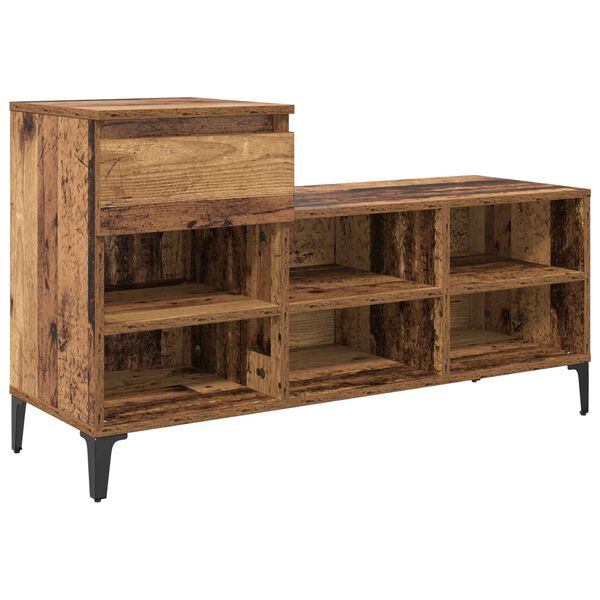 Armario para Zapatos con cajón Madera vieja 102 x 36 x 60 cm Madera vieja