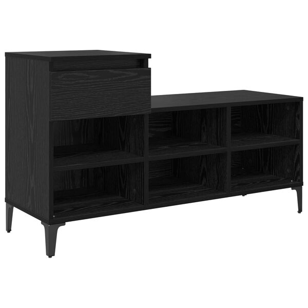 Armario para Zapatos con cajón Roble negro 102 x 36 x 60 cm Roble negro