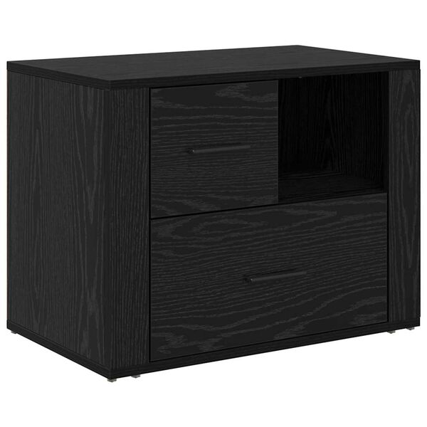 Armario de Noche con cajón Roble Negro 35 x 60 x 50 cm Roble negro