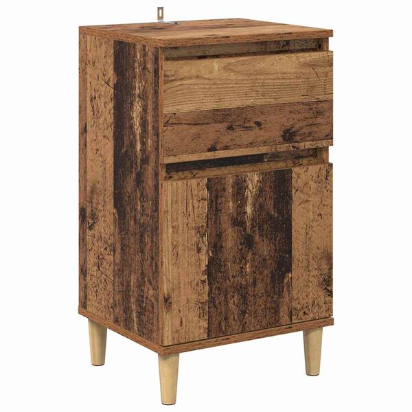Armario de Noche con cajón Madera vieja 40 x 35 x 70 cm Madera envejecida 881233