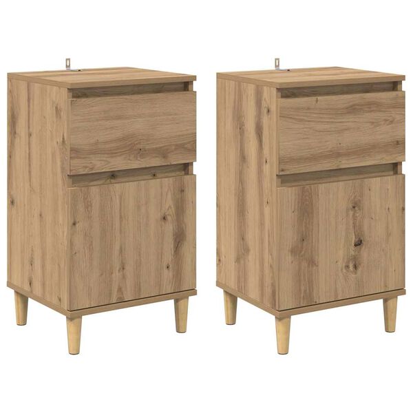 Armario de Noche 2 pcs Roble artesanal 40 x 35 x 70 cm Roble artisan