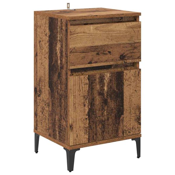 Armario de Noche con cajón Madera vieja 40 x 35 x 70 cm Madera envejecida 881251