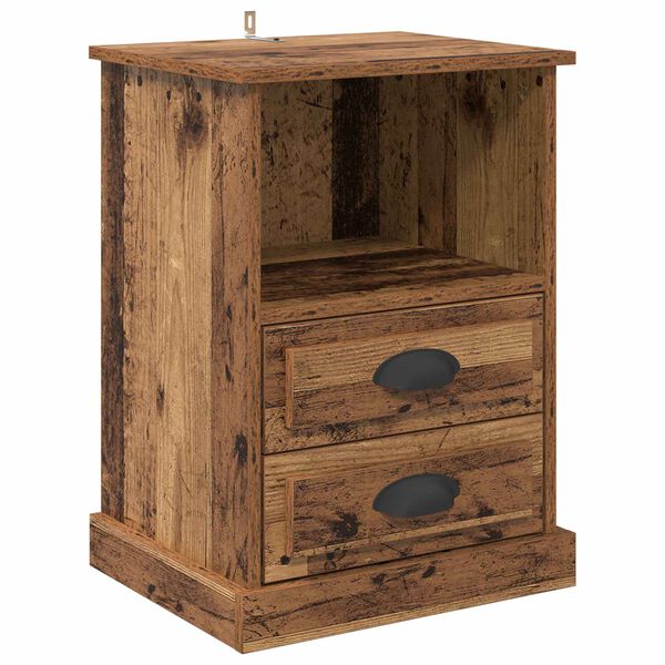 Armario de Noche con cajón Madera vieja 36 x 43 x 60 cm Madera envejecida