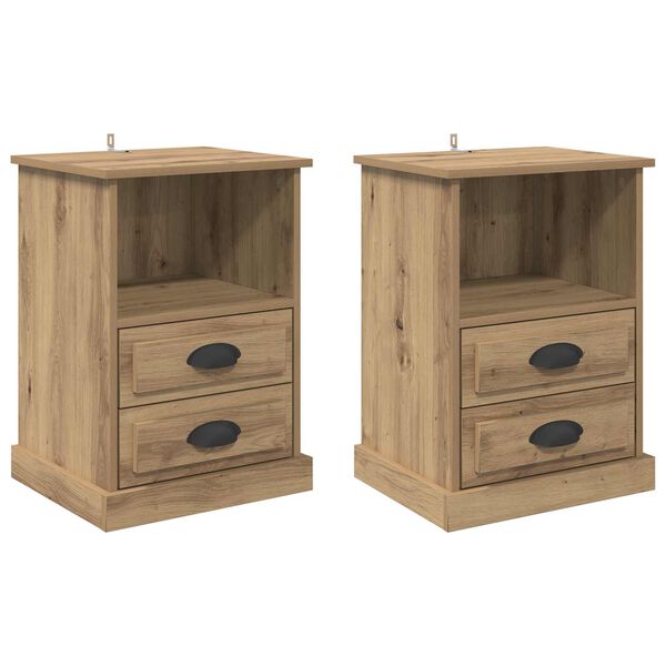 Armario de Noche 2 pcs Roble artesanal 36 x 43 x 60 cm Roble artisan