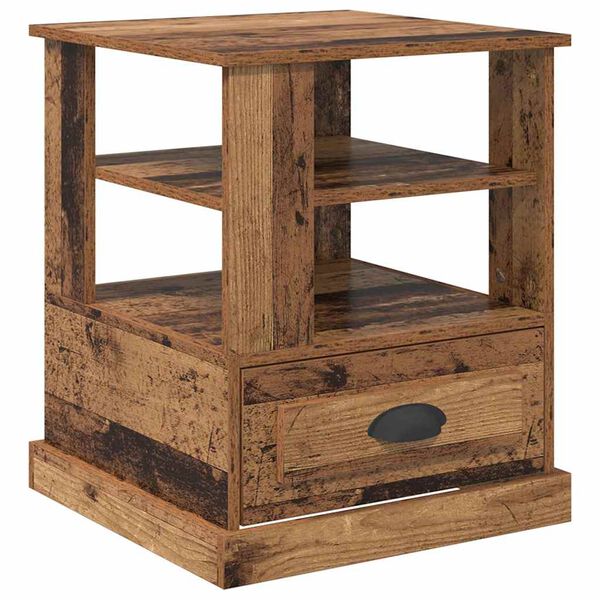 Armario de Noche con cajón Madera vieja 50 x 50 x 60 cm Madera envejecida