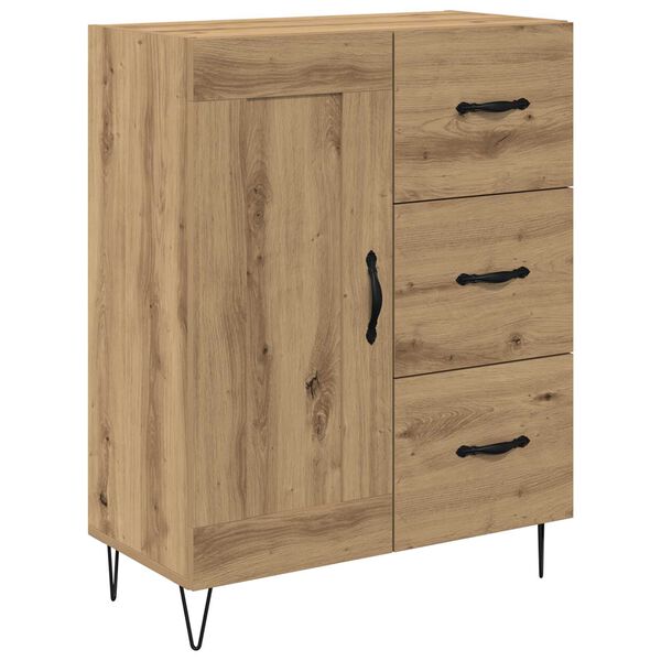 Aparador Roble Artesanal 695 x 34 x 90 cm Madera de ingeniería Roble artesanal