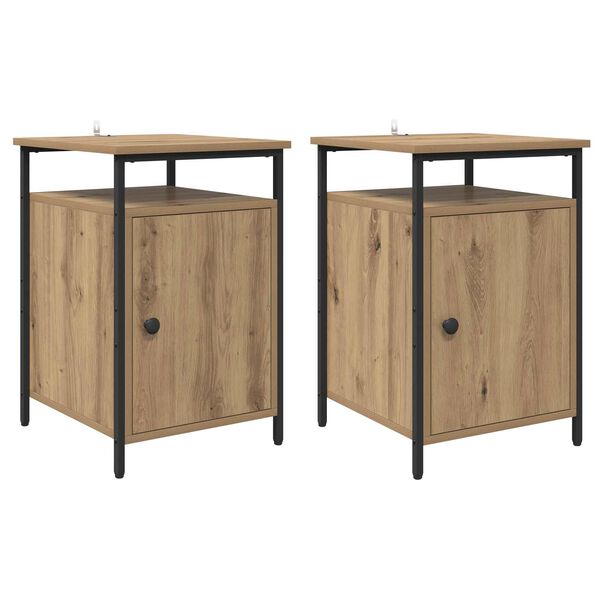 Armario de Noche 2 pcs Roble artesanal 40 x 42 x 60cm Roble artisan