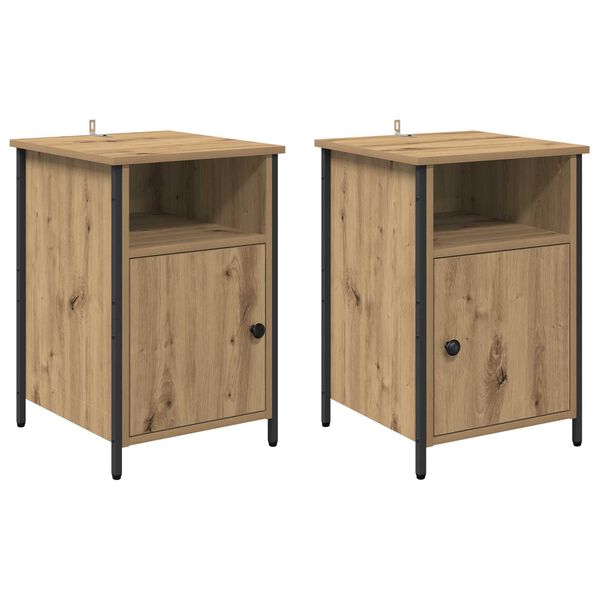 Armario de Noche 2 pcs Roble artesanal 40 x 42 x 60 cm Roble artisan