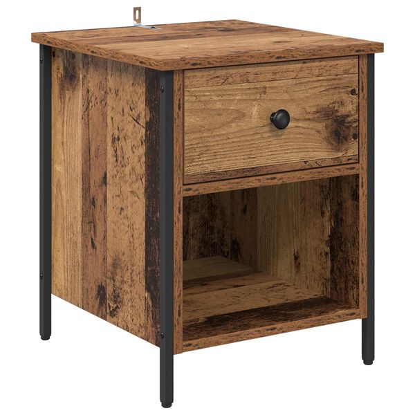 Armario de Noche con cajón Madera vieja 40 x 42 x 50 cm Madera envejecida