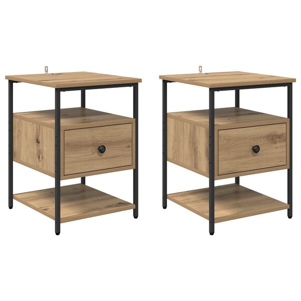 Armario de Noche 2 pcs Roble artesanal 40 x 42 x 56 cm Roble artisan