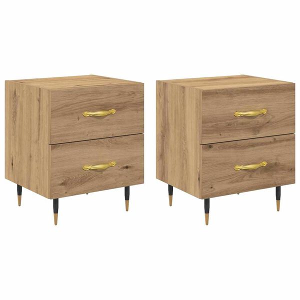 Armario de Noche 2 pcs Roble artesanal 40 x 35 x 475 cm Roble artisan 881980
