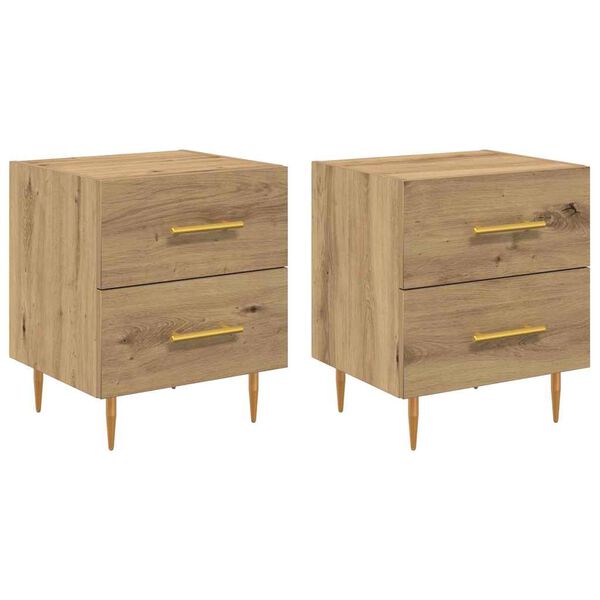 Armario de Noche 2 pcs Roble artesanal 40 x 35 x 475 cm Roble artisan 881998