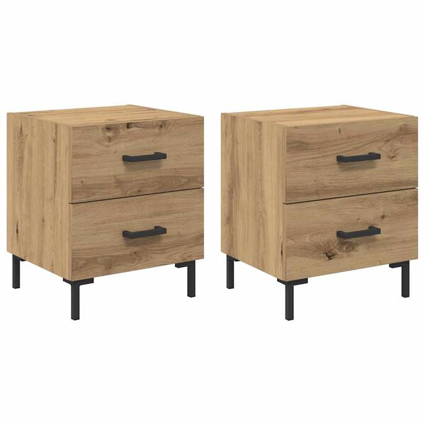 Armario de Noche 2 pcs Roble artesanal 40 x 35 x 475 cm Roble artisan 882016