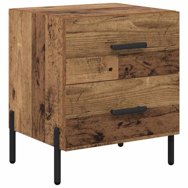 Armario de Noche con cajón Madera vieja 40 x 35 x 475 cm Madera envejecida 882025