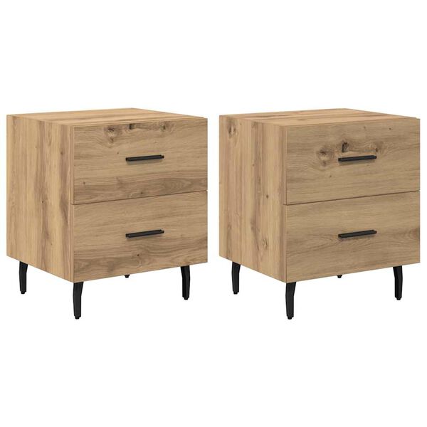 Armario de Noche 2 pcs Roble artesanal 40 x 35 x 475 cm Roble artisan 882044