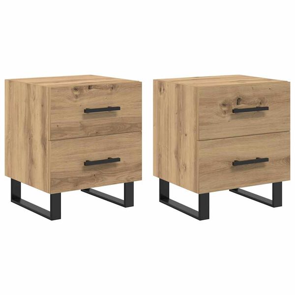 Armario de Noche 2 pcs Roble artesanal 40 x 35 x 475 cm Roble artisan 882061