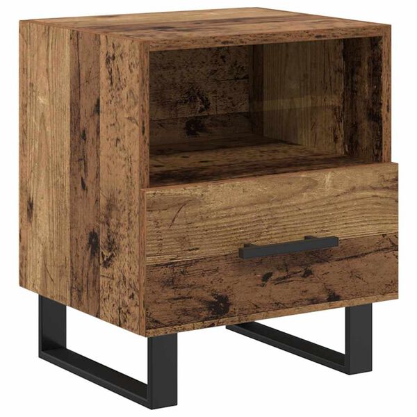 Armario de Noche con cajón Madera vieja 40 x 35 x 475 cm Madera envejecida 882087