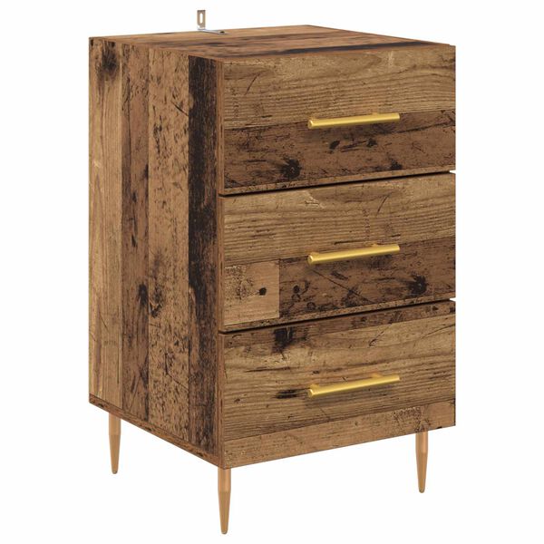 Armario de Noche con cajón Madera vieja 40 x 40 x 66 cm Madera envejecida 882107