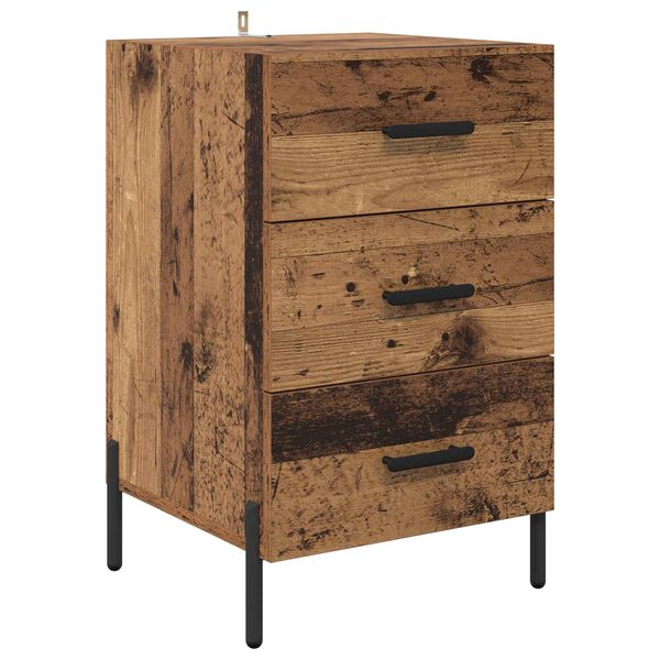 Armario de Noche con cajón Madera vieja 40 x 40 x 66 cm Madera envejecida 882125