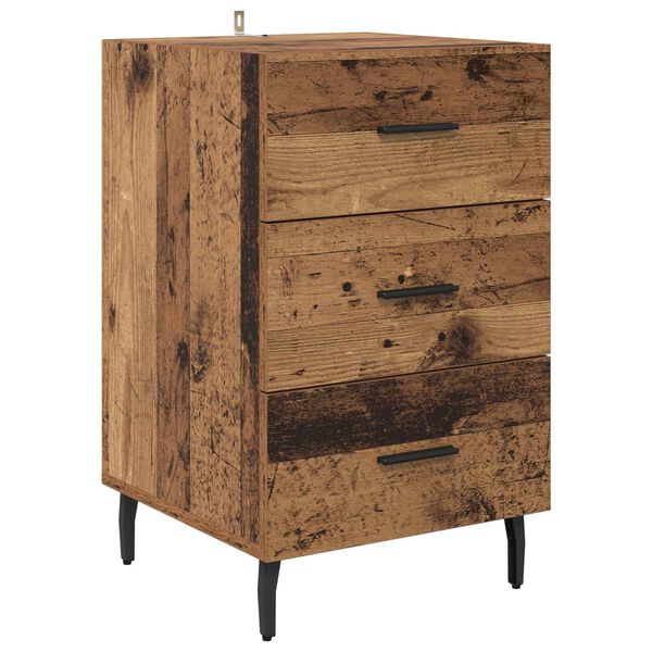 Armario de Noche con cajón Madera vieja 40 x 40 x 66 cm Madera envejecida 882134