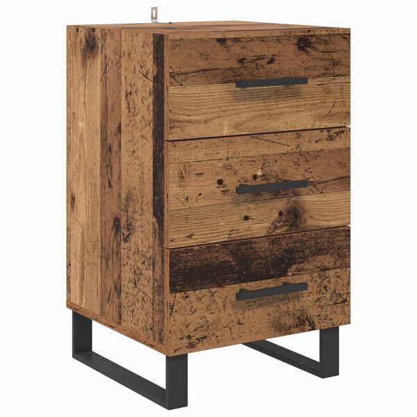 Armario de Noche con cajón Madera Vieja 40 x 40 x 66 cm Madera vieja