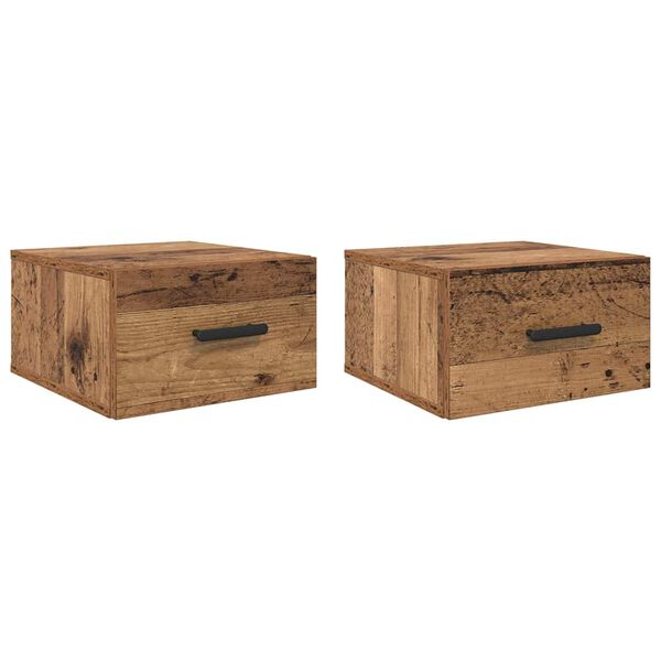 Armario de Noche 2 pcs Madera vieja 35 x 35 x 20 cm Madera envejecida 882385