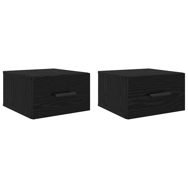 Armario de Noche 2 pcs Roble Negro 35 x 35 x 20 cm Roble negro 882389