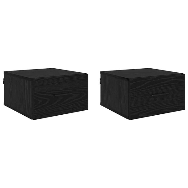 Armario de Noche con cajón 2 pcs Roble negro 35 x 35 x 20 cm Roble negro 882405