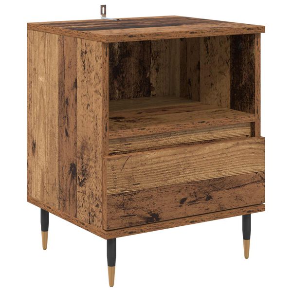 Armario de Noche con cajón Madera vieja 40 x 35 x 50 cm Madera envejecida 882649
