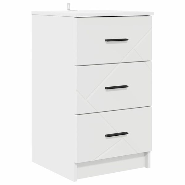 Armario de Noche Blanco 38 x 38 x 66 cm Madera contrachapada Blanco