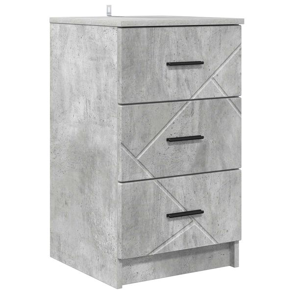 Armario de Noche con cajón Gris hormigón 38 x 38 x 66 cm Gris hormigón