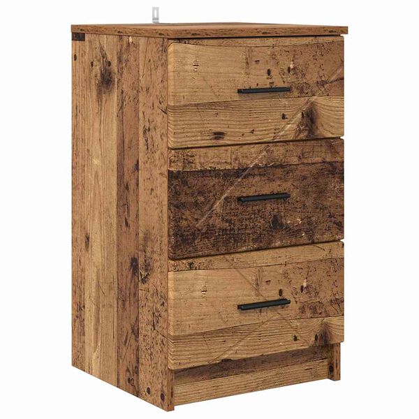 Armario de Noche con cajón Madera vieja 38 x 38 x 66 cm Madera vieja
