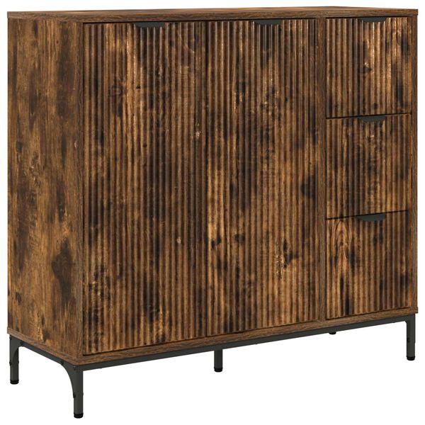 Aparador Roble ahumado 895 x 33 x 82 cm Madera de ingeniería Roble ahumado