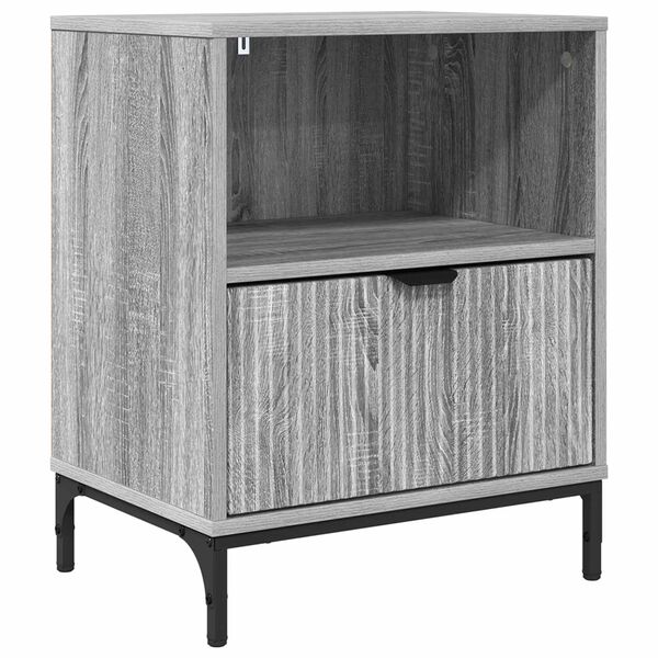 Armario de Noche con cajón Gris sonoma 49 x 36 x 61 cm Gris sonoma