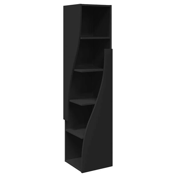 Armario de esquina Negro 32x32x140cm Madera de ingeniería Negro 32x32x140cm