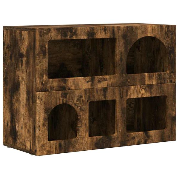 Aparador Roble ahumado 80.5 x 35 x 59 cm Madera de ingeniería Roble ahumado