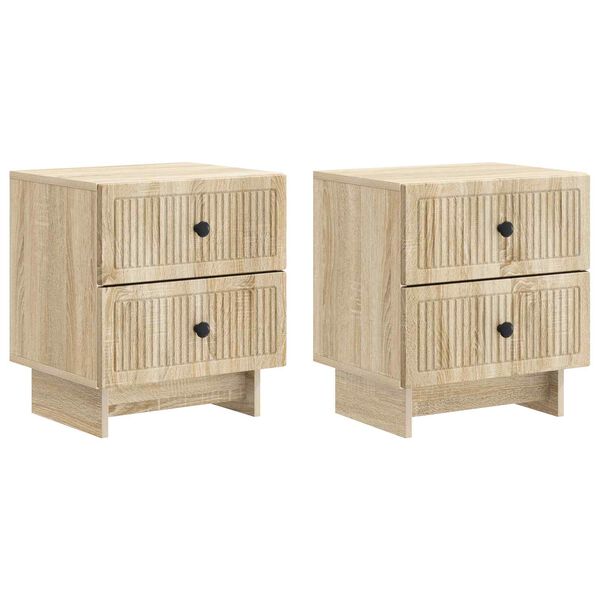 Armario de Noche 2 pcs Roble Sonoma 43 x 345 x 475 cm Madera reciclada