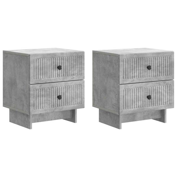 Armario de Noche 2 pcs Gris Hormigón 43 x 345 x 475 cm Gris hormigón